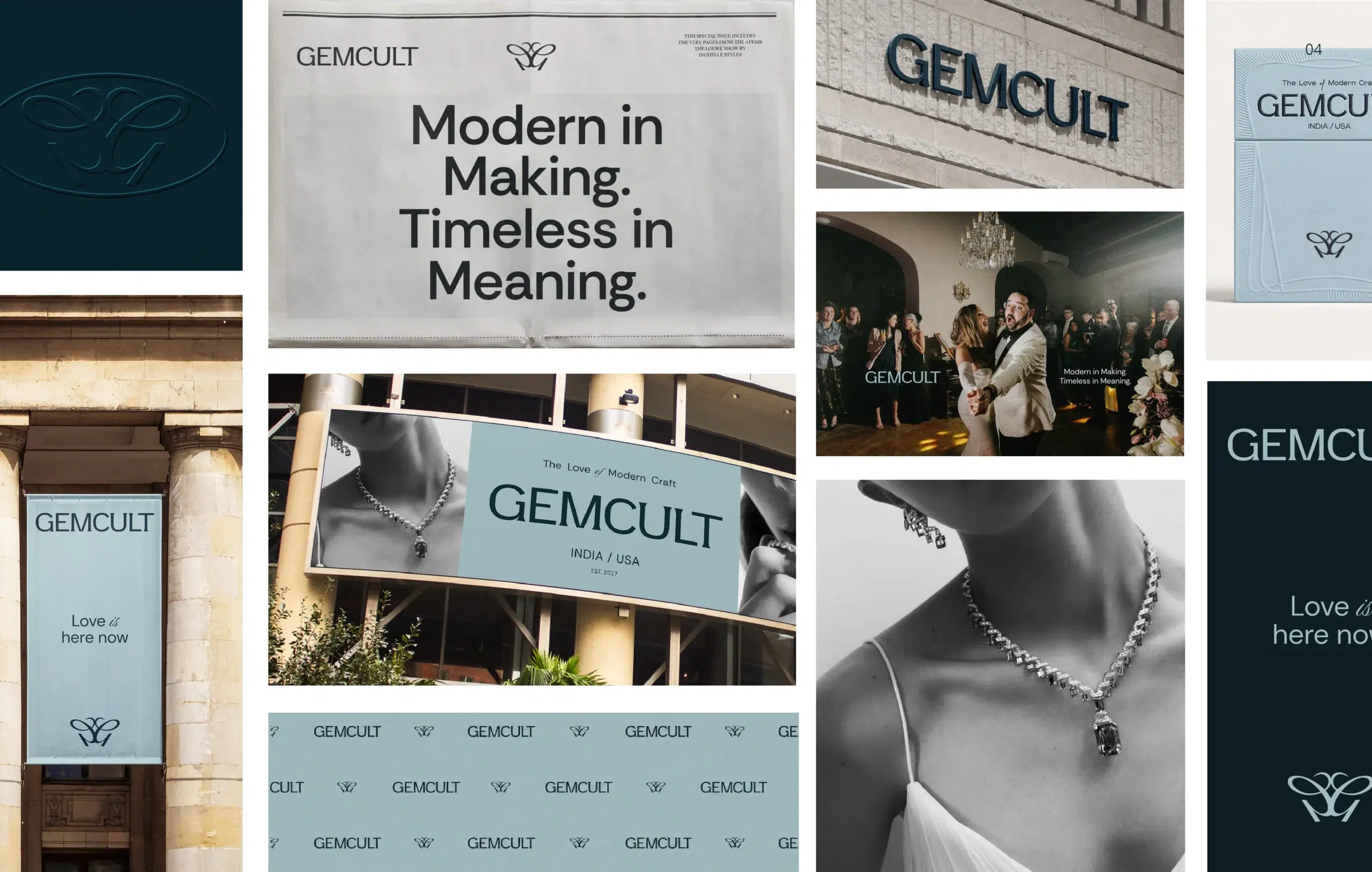 1. Elegant GemCult brand identity design featuring a sophisticated logo and refined color palette, embodying luxury and style.